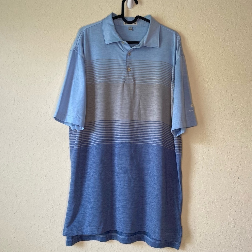 Peter Millar | Men's Performance Stretch Lightweight Polo Shirt Blue Size Large